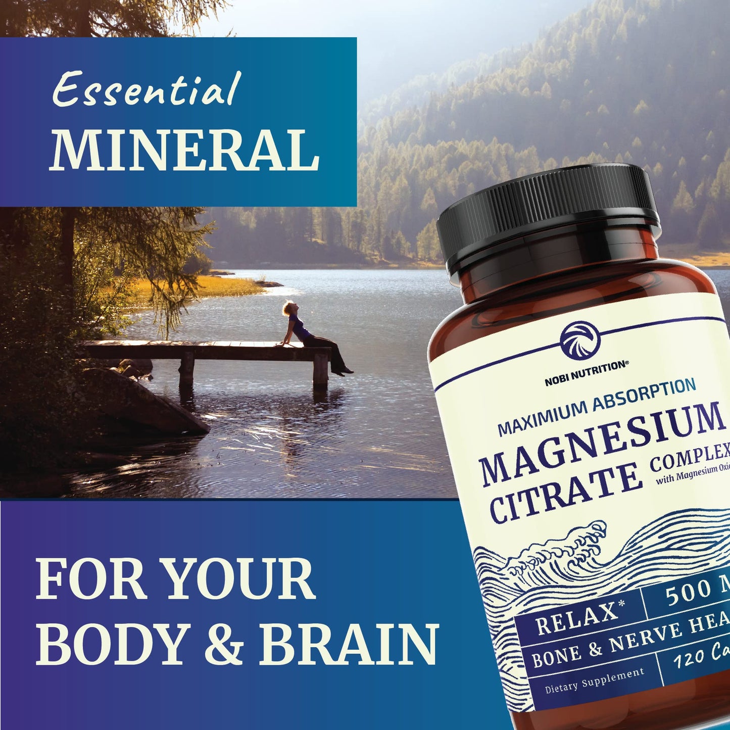 Magnesium Citrate Complex 500 MG for Calm, Relaxation, Constipation & Digestion Nobi NutritionBuy Supplements Australia
