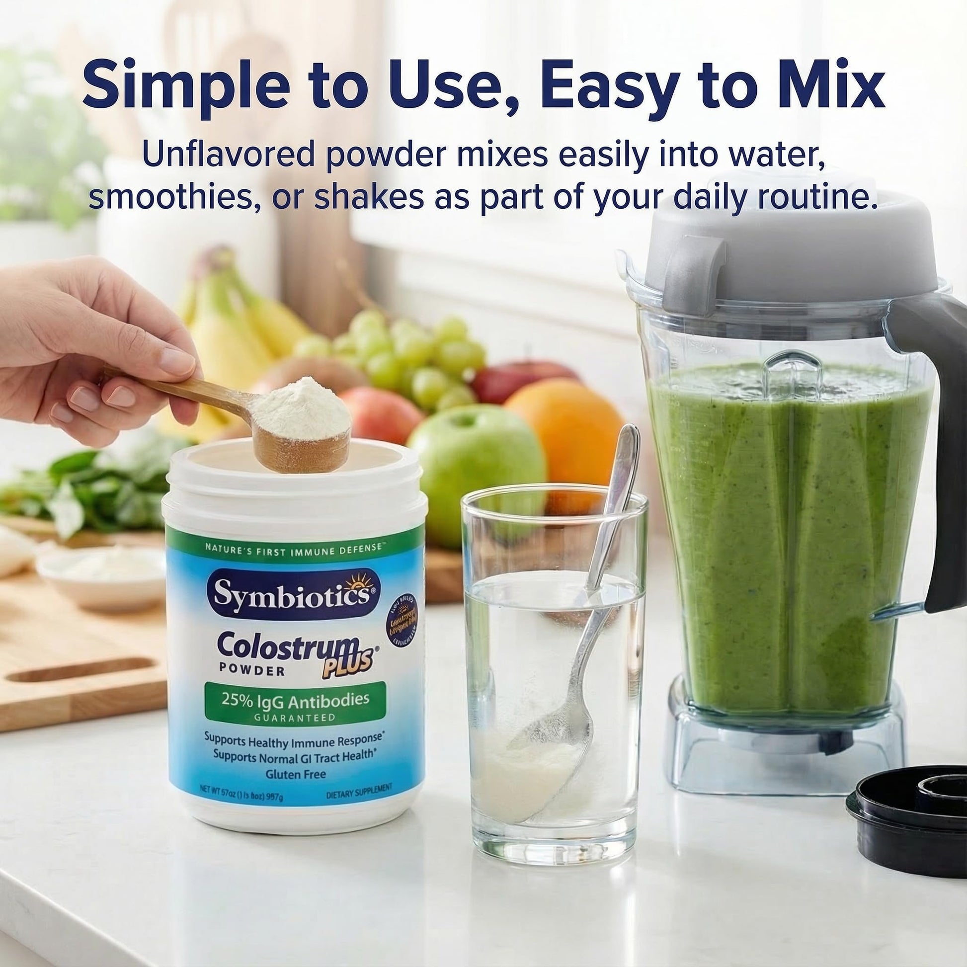 Symbiotics Colostrum Plus Powder 2.25 oz – Immune & Muscle Recovery Support, 25% IgG Immunoglobulins, Gut Health & Training Resilience, Unflavored, Gluten Free - 2.25 oz SymbioticsBuy Supplements Australia
