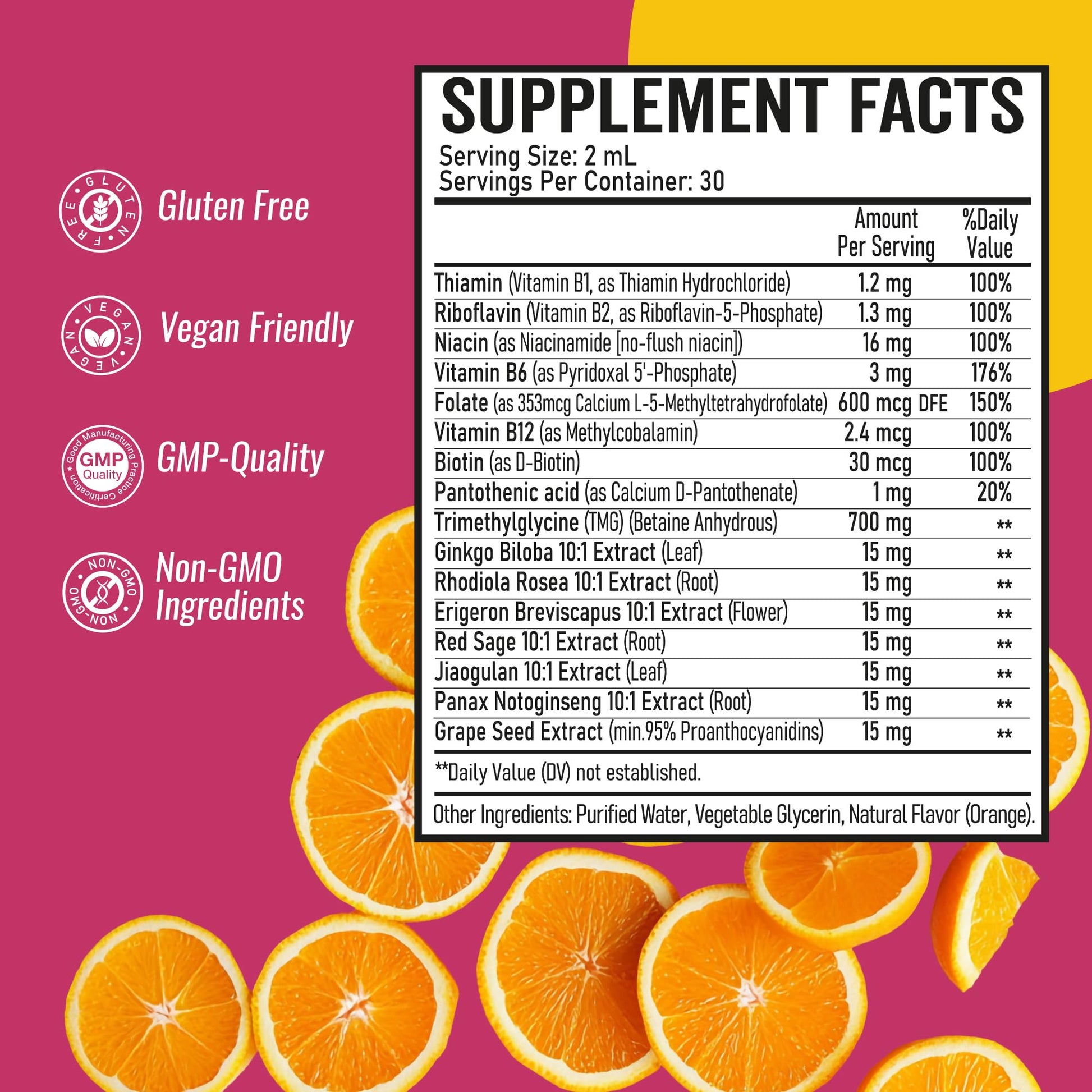 Optiwav TMG Trimethylglycine Liquid Drops - Betaine High Absorption Methylated Vitamins Supplement for Homocysteine Methylation & Heart Health Support - Orange Flavor Gluten Free Vegan - 2 fl oz OptiwavBuy Supplements Australia