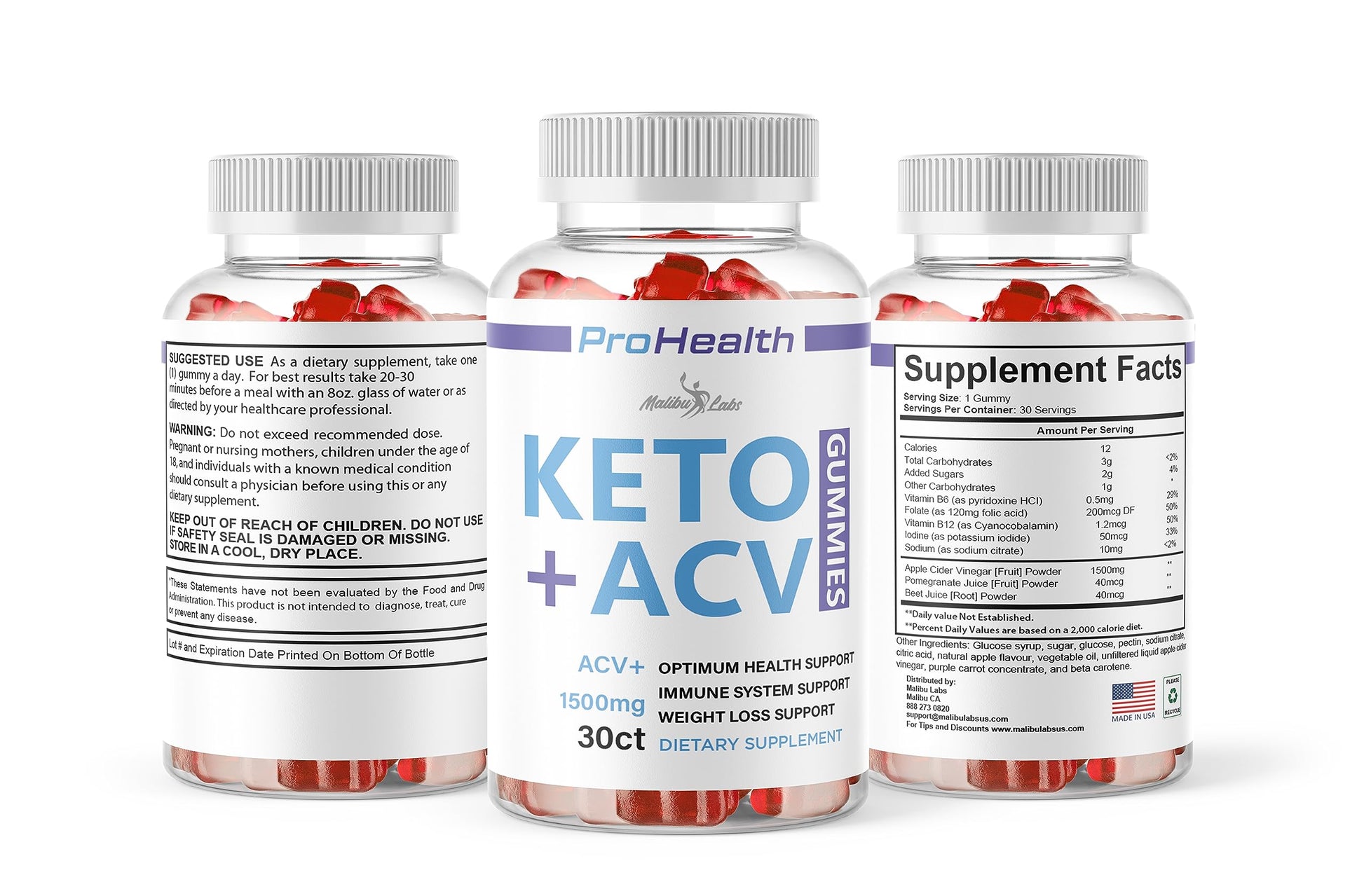 prohealth Keto acv Gummies - 1500mg Once a Day Keto, Strong Time Released Advanced Malibu LabsBuy Supplements Australia