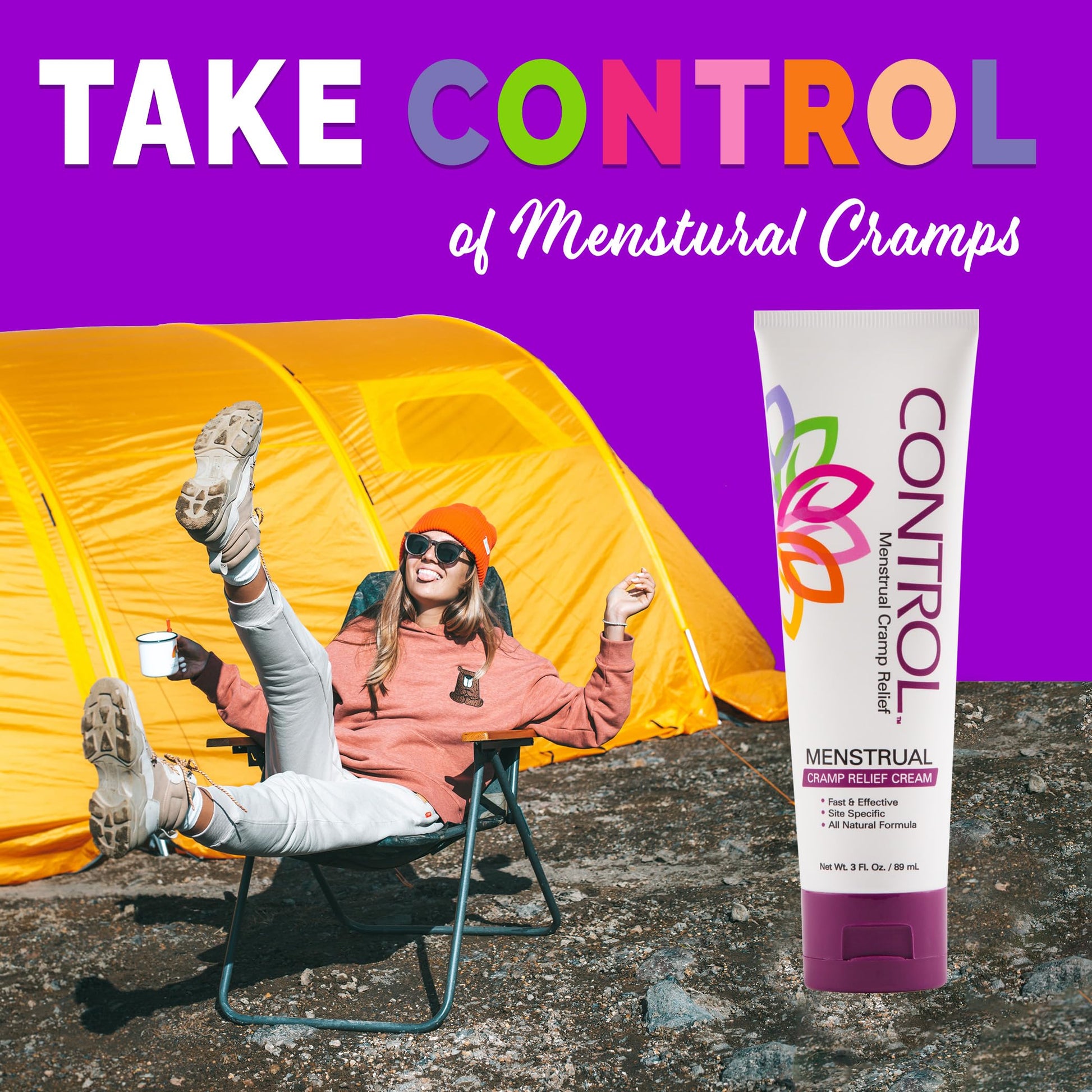 CONTROL, Menstrual Cramp Relief Cream, Topical Pain Relief for Period Cramps and PMS, Period Relief CONTROLBuy Supplements Australia