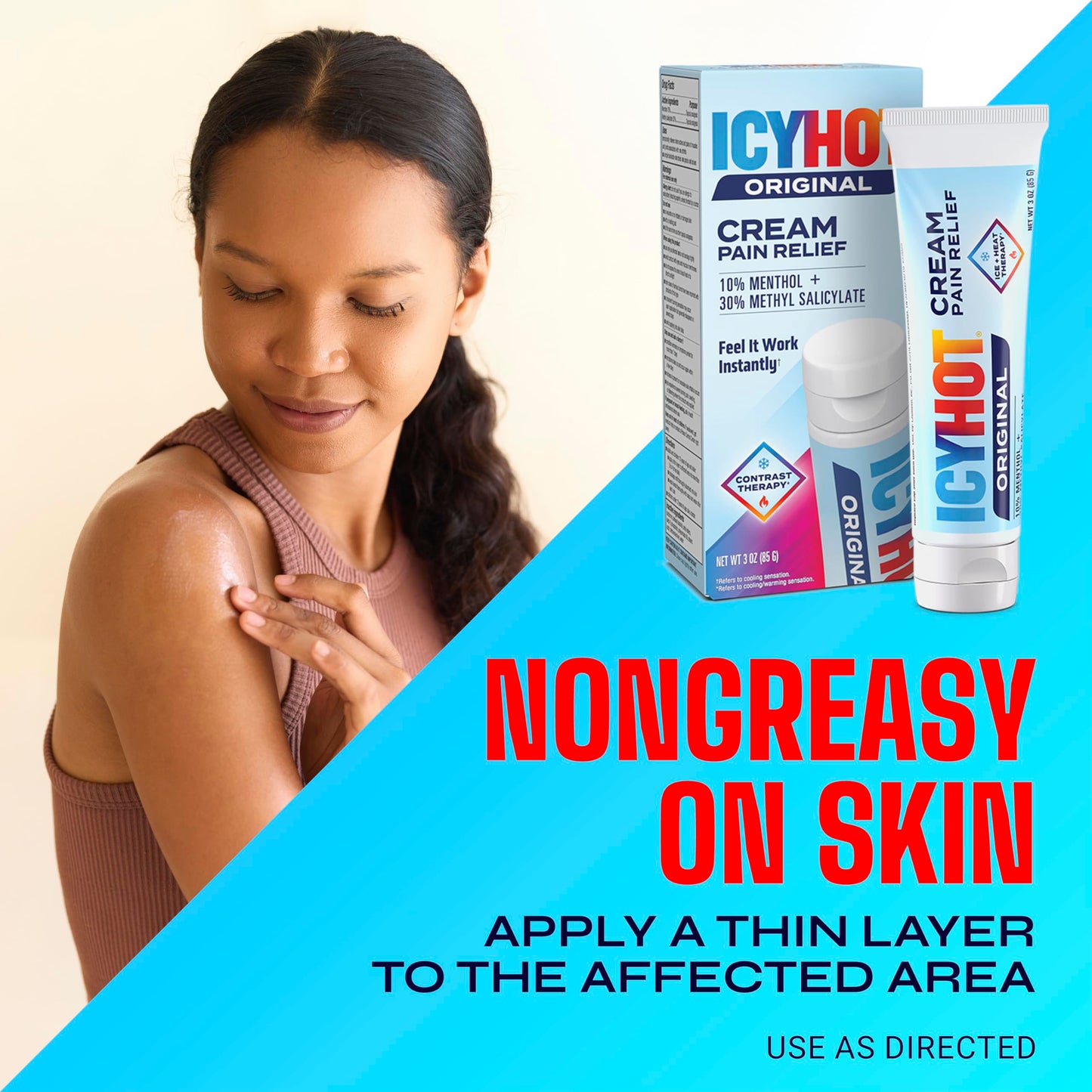 Icy Hot Original Pain Relief Cream, Fast-Acting Pain Relief with Menthol 10% and Methyl Salicylate 30%, Ice and Heat Contrast Therapy for Backaches, Joints, Muscle Strains and Arthritis, 3 oz Icy HotBuy Supplements Australia