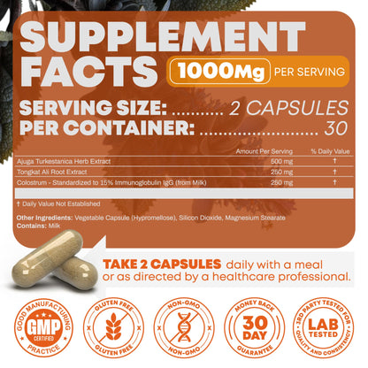 Peak Revival-X Turkesterone & Tongkat Ali 1000mg Supplement - 500mg Ajuga Turkestanica Per Serving Increase Stamina, Lean Muscle Growth & Recovery - Made in The USA (60 Capsules) Peak Revival-XBuy Supplements Australia