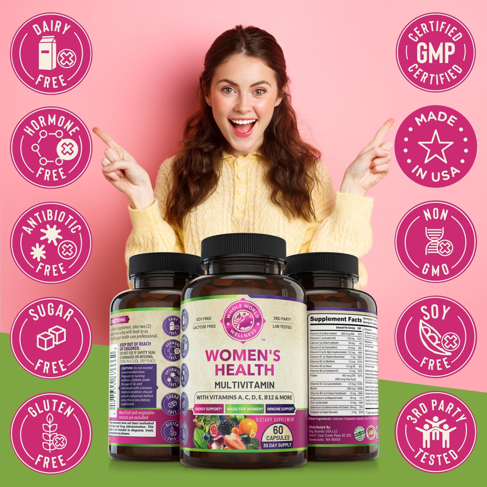 Womens Daily Multivitamins & Multimineral Supplement for Energy, Mood, Focus, Hair WHOLE WORLD WELLNESSBuy Supplements Australia