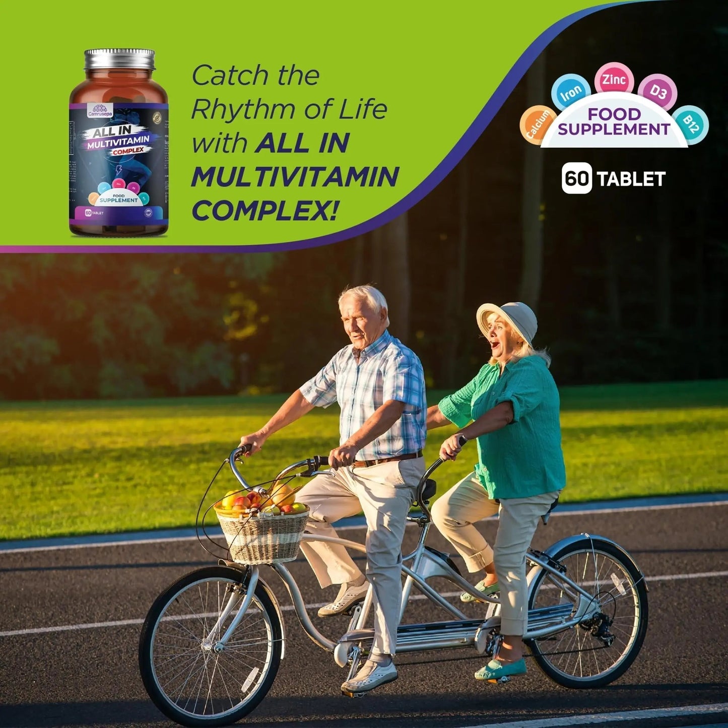 CAMRUSEPA All in Multivitamin Complex – Daily Tablet with Calcium, Iron, Zinc, Vitamin C, B Complex, D3, E, A & More – Complete Daily Nutritional Support for Adults CamrusepaBuy Supplements Australia