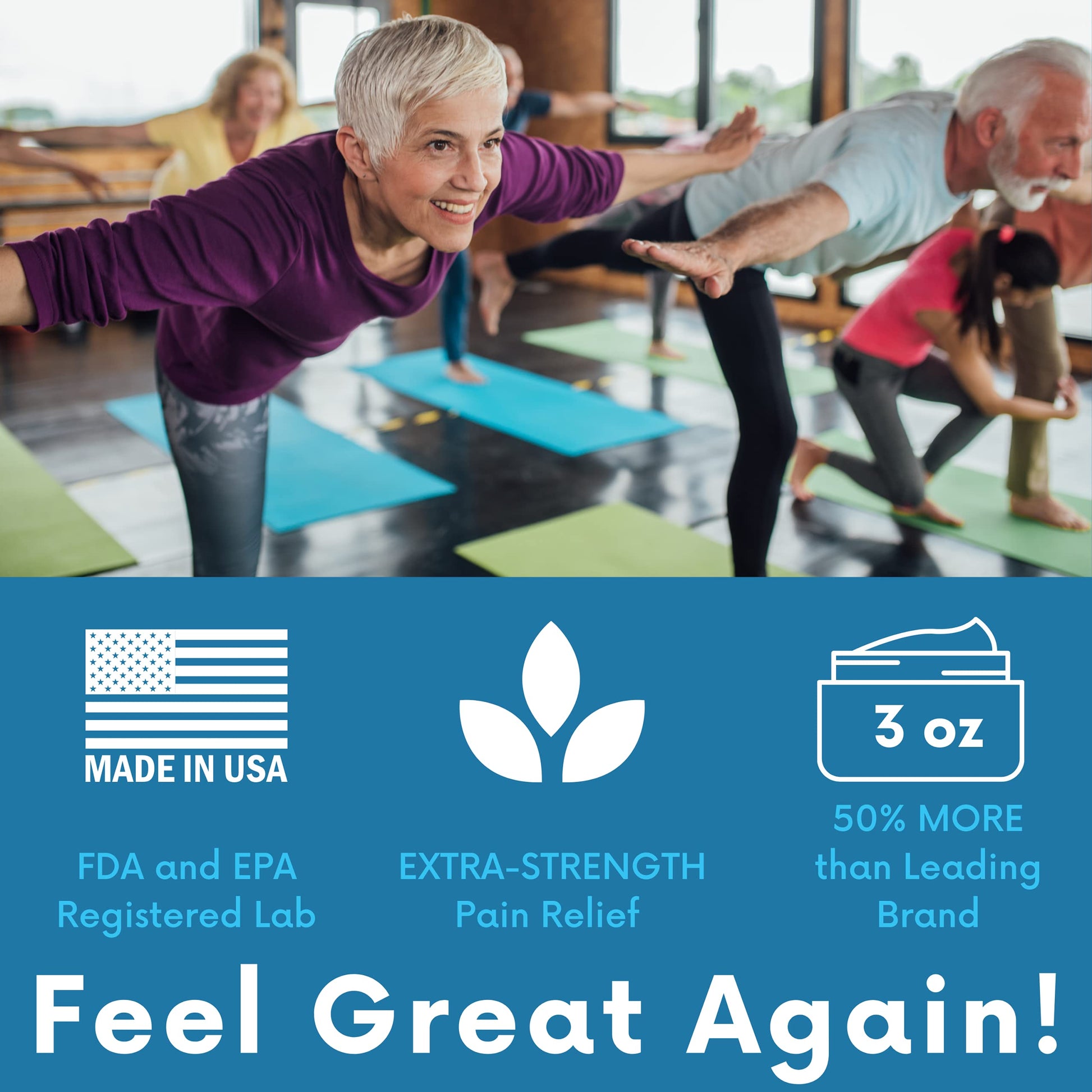 FLEXA Natural Relief Cream - Use on Muscles, Back, Neck, and Joints - with Arnica, Menthol, MSM, Ilex Leaf, and Tea Tree Oil - 3 Oz Jar FLEXABuy Supplements Australia