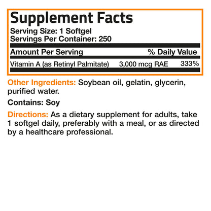 Bronson Vitamin A 10,000 IU Premium Non-GMO Formula Supports Healthy Vision BronsonBuy Supplements Australia
