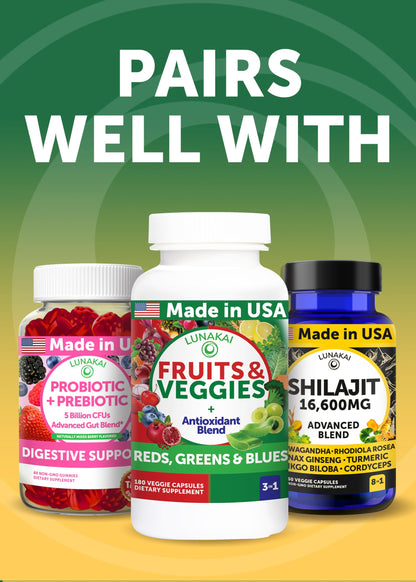 Lunakai USA Made Pure Moringa Capsules – Advanced Moringa Leaf Extract Supplement with Ashwagandha, Boswellia
