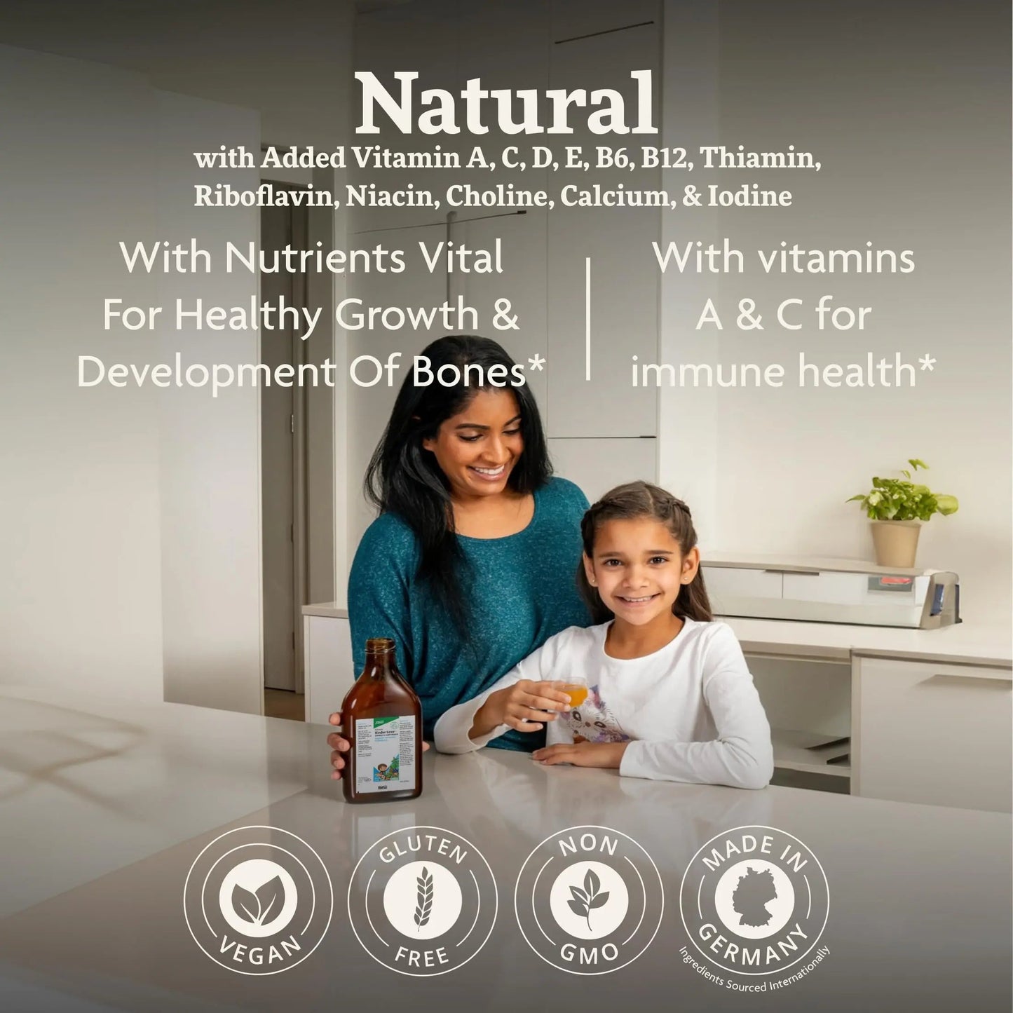Floradix Kinder Love Children's Multivitamin - Herbal Supplement - Liquid Multivitamin for Kids - Vitamins A, C, D & E, Calcium & More Floradix