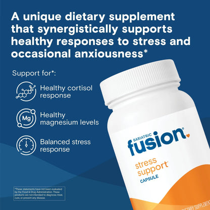 Bariatric Fusion Stress Support* | Vegan Supplement with Magnesium and Ashwagandha | Daily Vitamin for Women and Men | Bariatric Fusion