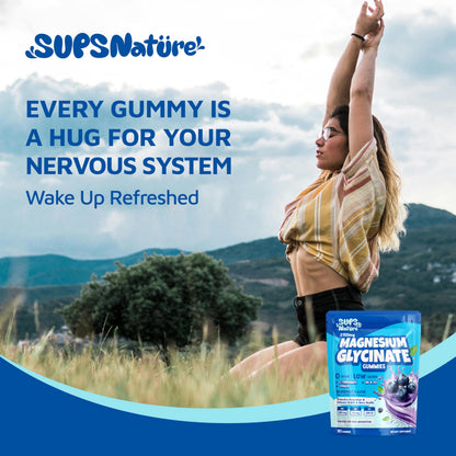 Magnesium Glycinate Gummies 2150 mg with Magnesium L-Threonate for Adults, Melatonin Free, High Absorption, Blueberry Flavor, 90 Count sups natureBuy Supplements Australia