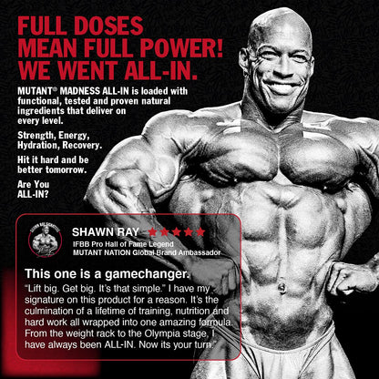 Mutant Madness All-in | Full Dosed Pre-Workout - Tropical Cyclone - 18 Serving - 504 g (17.8oz)