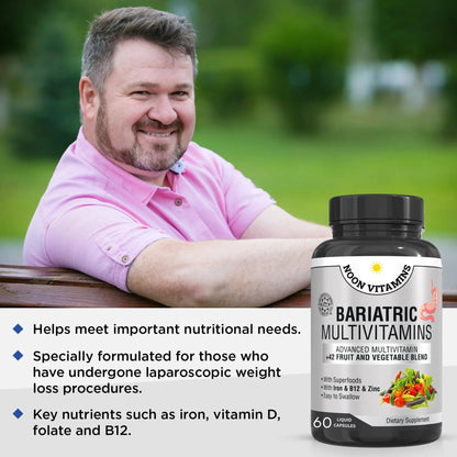 Bariatric Multivitamin with Iron for Women & Men - All-in-One 42 Superfood Blend for Energy & Immune Support - Post-Surgery Recovery NOON VITAMINSBuy Supplements Australia