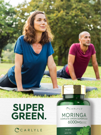 Carlyle Moringa Oleifera Supplement | 180 Capsules | Complete Green Superfood for Women and Men | Non-GMO and Gluten Free