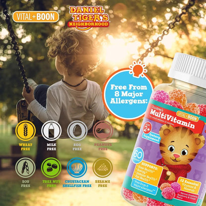Daniel Tiger - Kids Multivitamin Gummies (60 Gummy Bottle) Toddler 2+ & Kids Vitamins - 12 Essential Vitamins & Minerals to Support Bone Health, Energy Vital+BoonBuy Supplements Australia