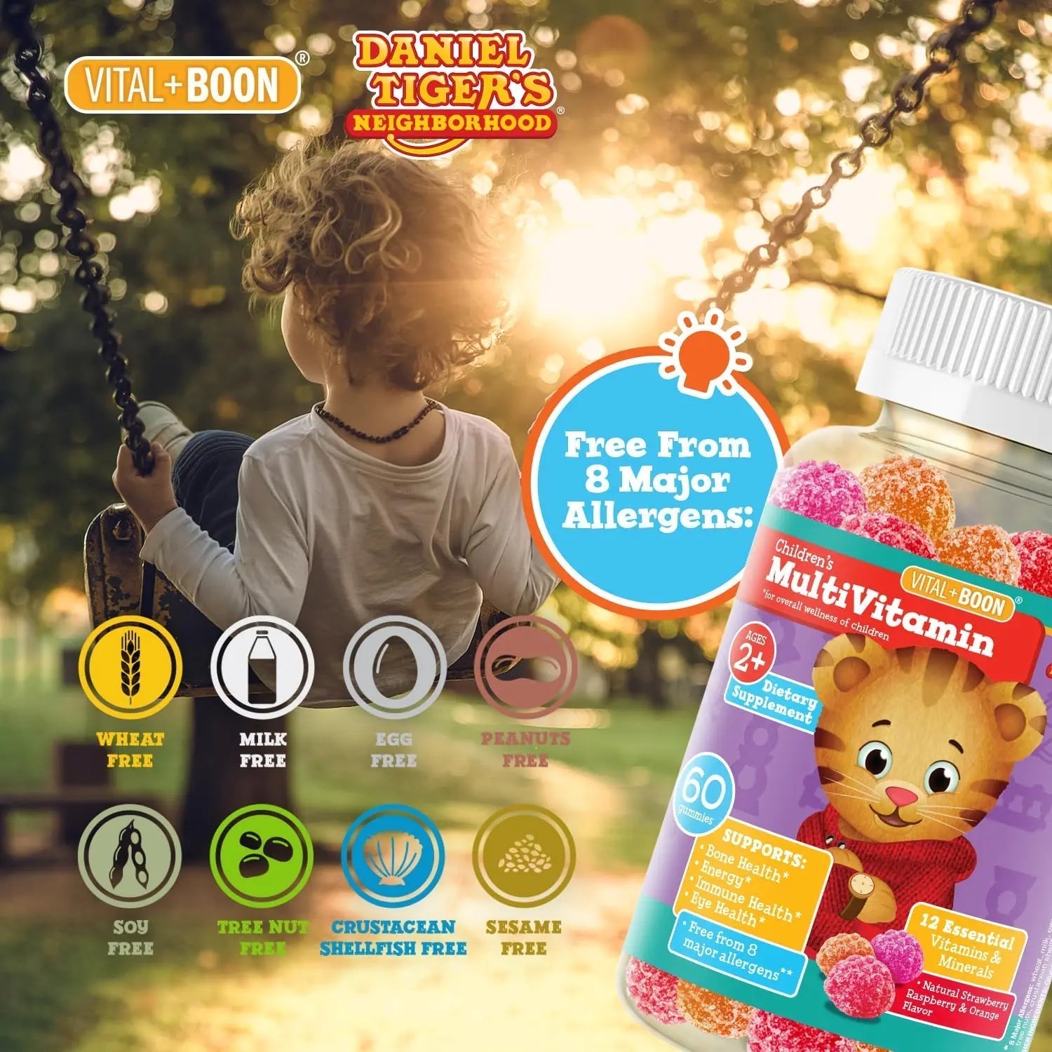 Daniel Tiger - Kids Multivitamin Gummies (60 Gummy Bottle) Toddler 2+ & Kids Vitamins - 12 Essential Vitamins & Minerals to Support Bone Health AvidBuy Supplements Australia
