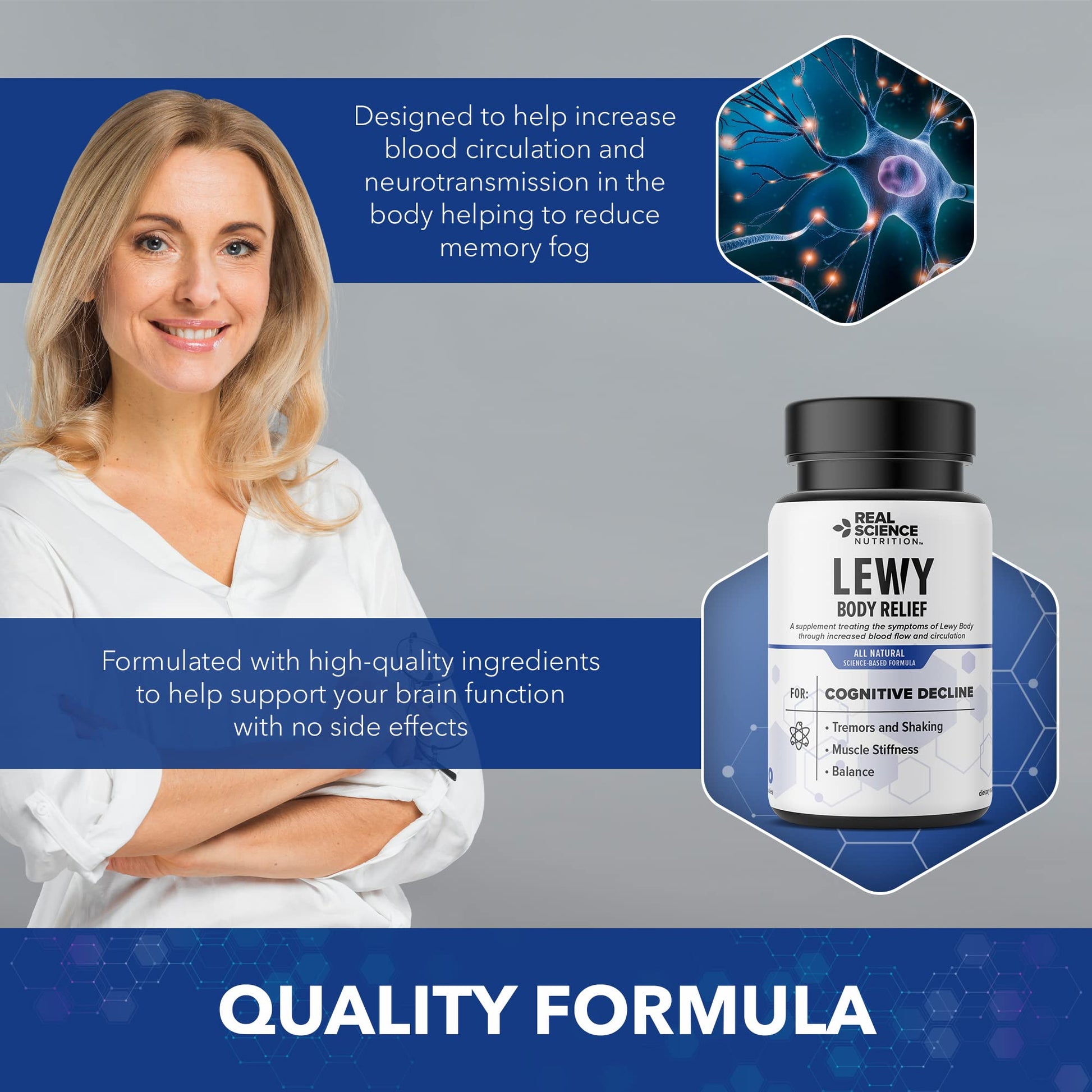 Real Science Nutrition Offers Lew-X - A Nutritional Supplement Formulated for Lewy Body Relief to Support Memory & Clarity, Cognitive Enhancement, Relieve Tremors, Shaking, and Muscle Stiffness, Real Science NutritionBuy Supplements Australia