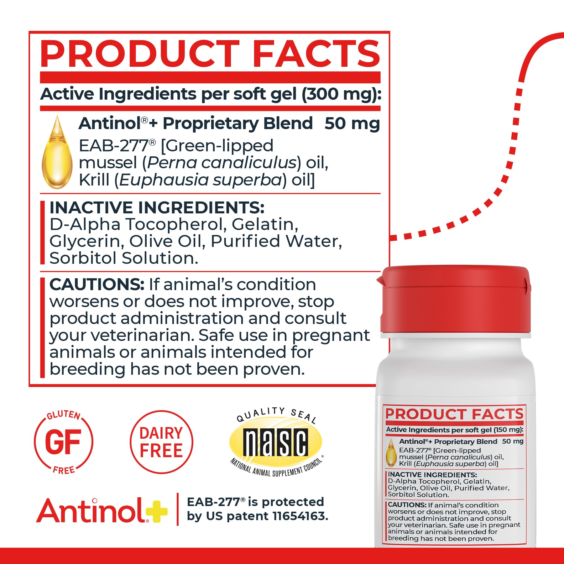 Antinol Plus, Mobility, Hip, and Joint Supplement for Cats, Green-Lipped Mussels and Krill Oil - Cat Joint Supplement, 60 Soft Gels AntinolBuy Supplements Australia