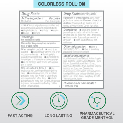 Biofreeze Professional Colorless Pain Relief Roll On, Knee & Simple Backache Relief, Arthritis Pain Reliever, Neck Pain Relief, Cooling Joint Pain Relief, Roll-On Menthol Gel 3 Fl Oz BiofreezeBuy Supplements Australia