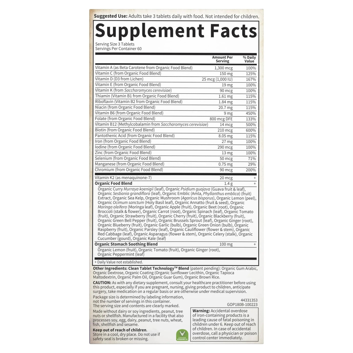 Garden of Life Organics Women’s Prenatal Multivitamin with Vitamin D3, B6, B12, C & Iron, Folate for Energy & Healthy Fetal Development – Organic Garden of LifeBuy Supplements Australia