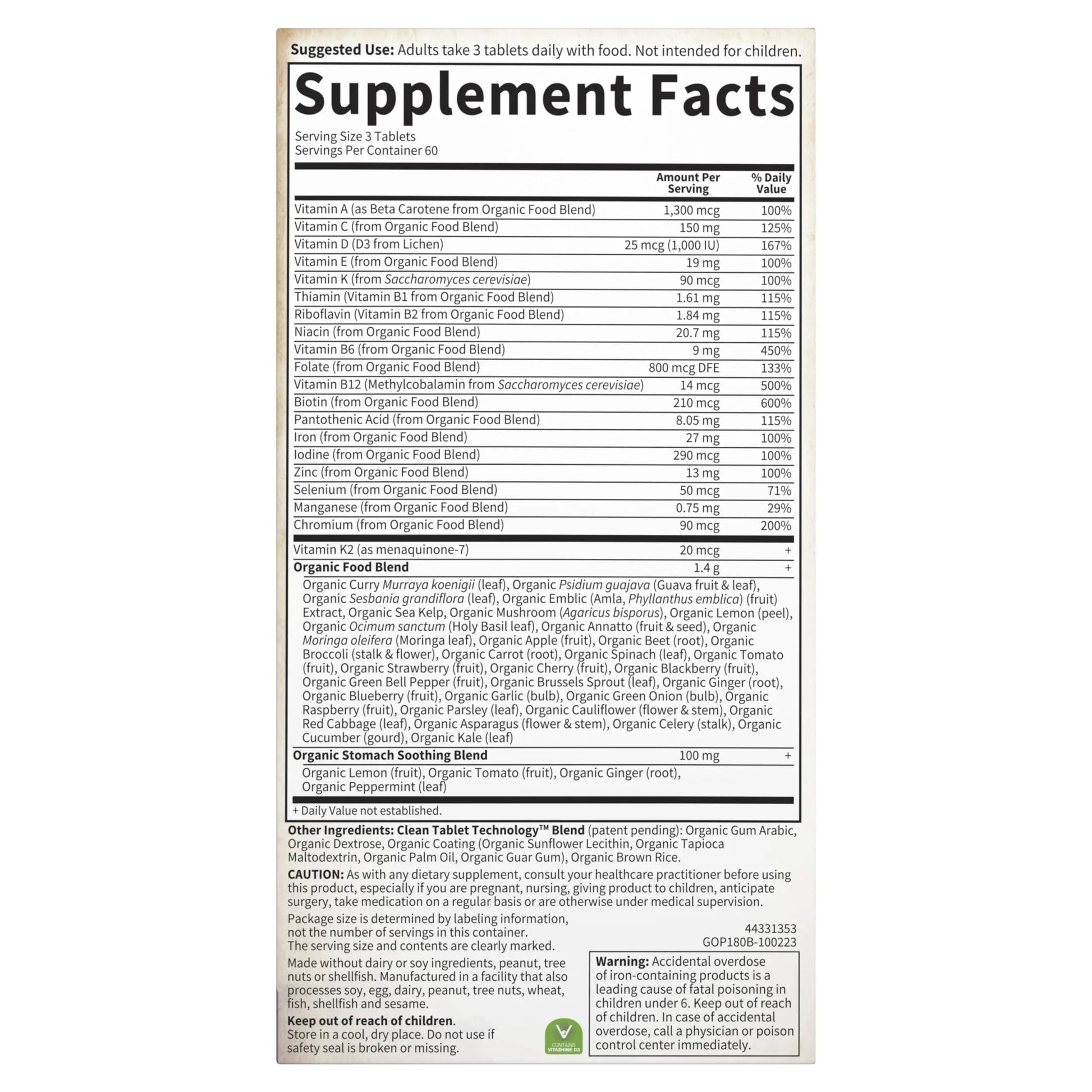 Garden of Life Organics Women’s Prenatal Multivitamin with Vitamin D3, B6, B12, C & Iron, Folate for Energy & Healthy Fetal Development – Organic Garden of LifeBuy Supplements Australia