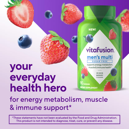 vitafusion Sugar Free Men’s Multi Daily Gummy Multivitamins, Supports Energy Metabolism, Muscle and Immune Health VitafusionBuy Supplements Australia