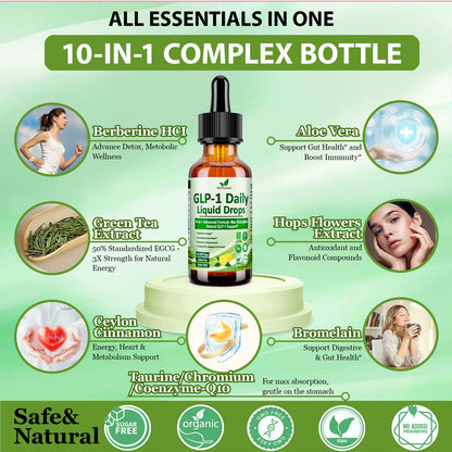 2 Pack Metabolic Support Liquid Drops, 10-in-1 Formula with Berberine, Ceylon Cinnamon, Prebiotic Fiber & Green Tea Extract | Digestive & Gut Health for Women & Men | Vegan, Non-GMO Vita PLynxeraBuy Supplements Australia