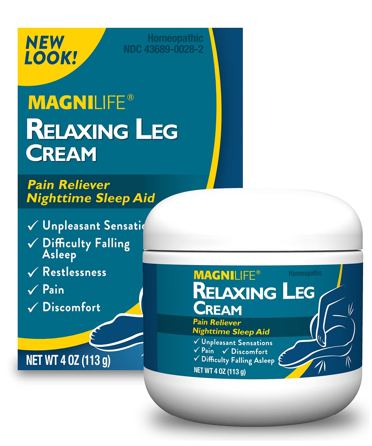 MagniLife Relaxing Leg Cream, Restless Legs, Deep Penetrating Topical for Pain, Naturally Soothe Cramping, Discomfort, and Tossing with Lavender and Magnesium - 4oz MagniLifeBuy Supplements Australia