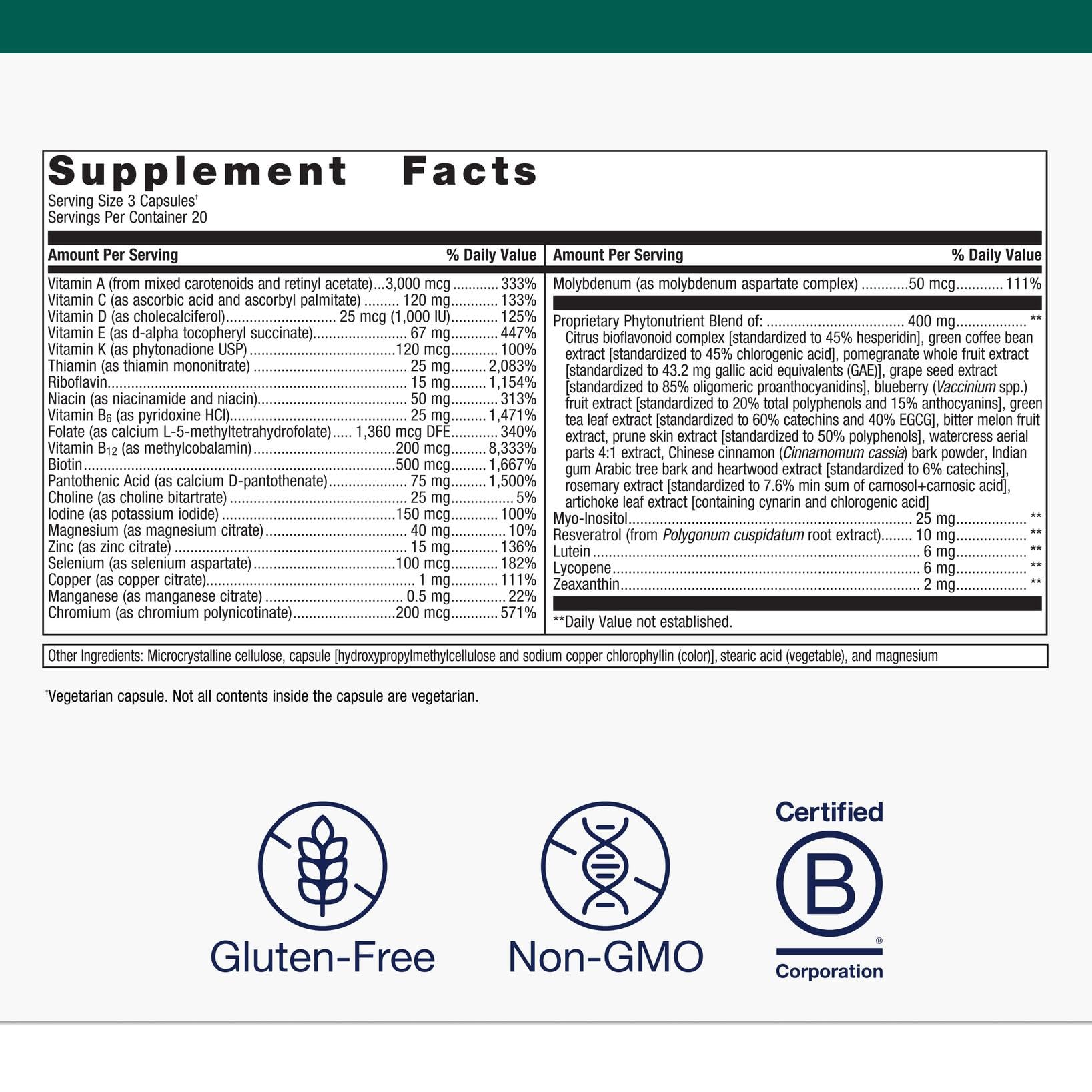 Metagenics PhytoMulti Multivitamin - 20+ Essential Vitamins & Minerals with Phytonutrients - Supports Healthy Aging, Cellular Health, Energy & Immune Function MetagenicsBuy Supplements Australia