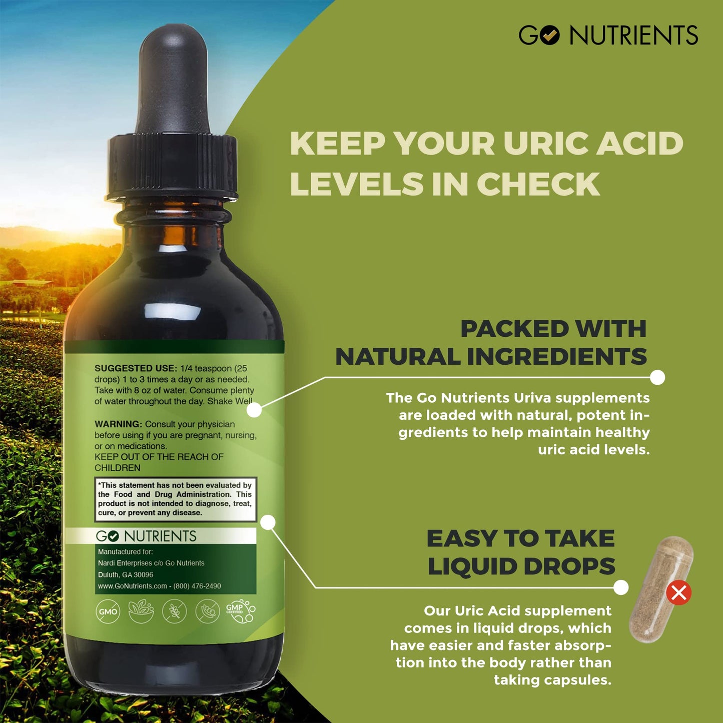 Go Nutrients Uriva Advanced Uric Acid Flush Cleanse with Tart Cherry Extract Celery Seed Extract Turmeric Go NutrientsBuy Supplements Australia