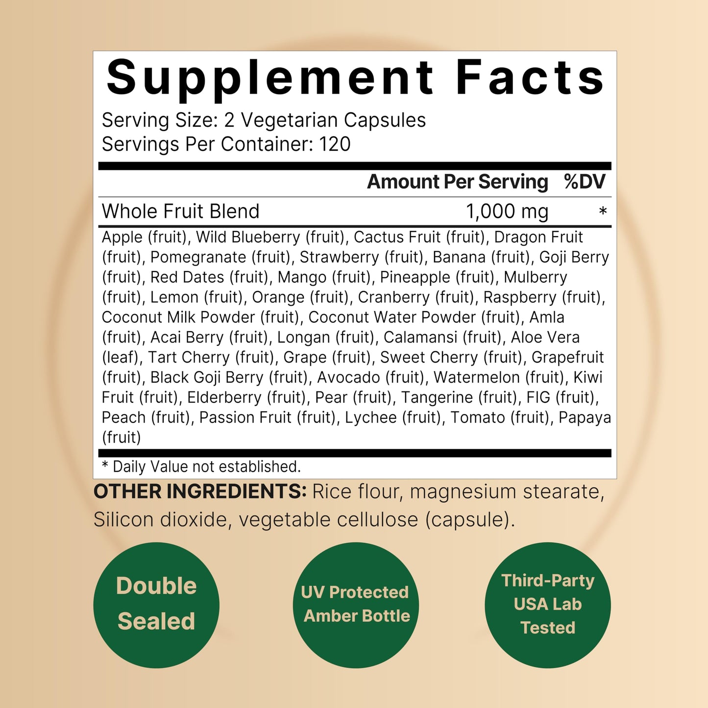 Fruit and Veggies Supplement – 480 Total Vegetarian Capsules | Balance of Natural 40 Whole Fruits & Veggies Blend | Fresh Superfood Formula with Vitamins and Minerals – Non-GMO NatureBellBuy Supplements Australia