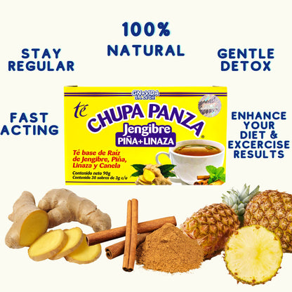 Tea CHUPA Panza, Tea Based ONGINGER Root, PINNEAPPLE, Flaxseed & Cinnamon GN+VidaBuy Supplements Australia
