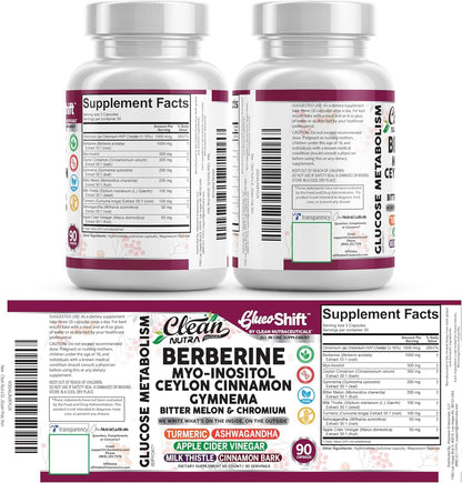 Clean Nutra Berberine Supplement Myo-Inositol Ceylon Cinnamon Gymnema Bitter Melon Chromium Complex for Digestion, Antioxidant Support & Wellness 90 Vegan Capsules Non-GMO Clean NutraceuticalsBuy Supplements Australia