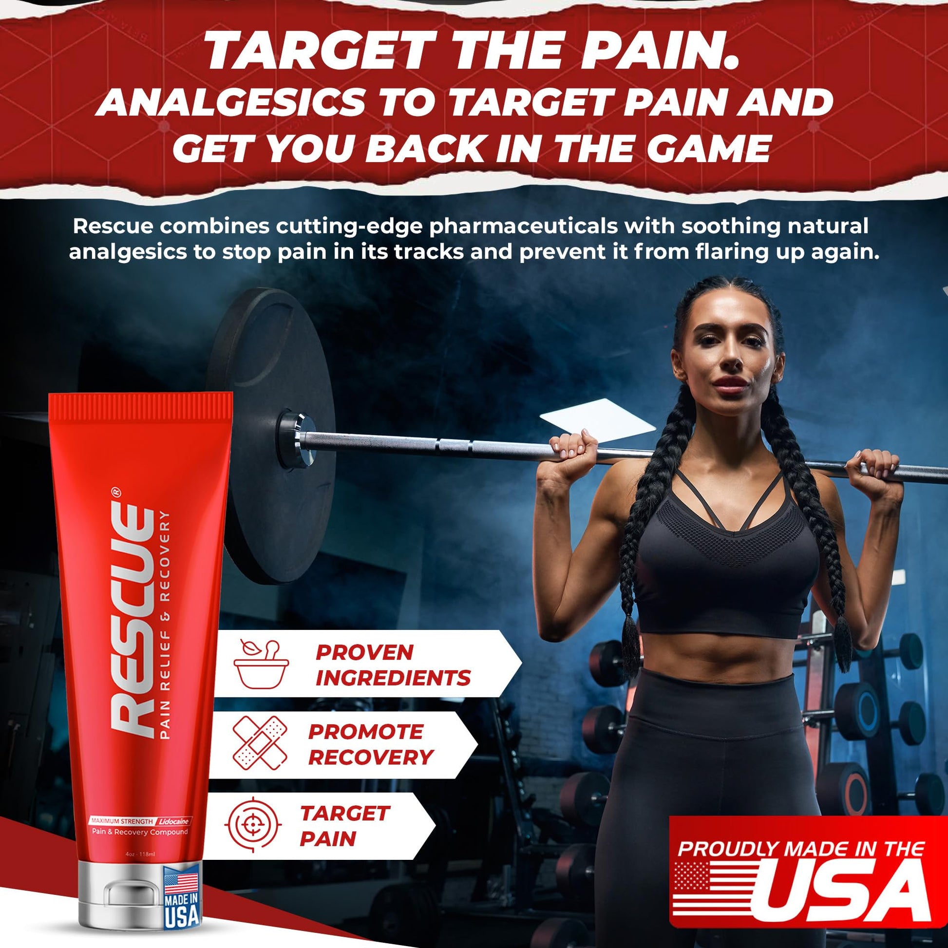 RESCUE PAIN RELIEF & RECOVERY Cream - All-in-One Solution for Back, Neck, Knee, Hand, Foot, and Shoulder Pain - Combines Power of Key Ingredients from Leading Pain Relief CreamProducts - 4 Ounces RESCUE PAIN RELIEF & RECOVERYBuy Supplements Australia
