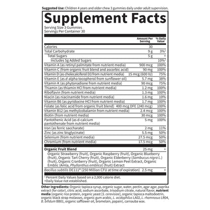 Kids Multivitamin Gummy with Iron + Probiotics for Immune Health & Digestion: Vitamins D, C, E, B, Zinc for Energy & Development, Vitamin Code Garden of LifeBuy Supplements Australia