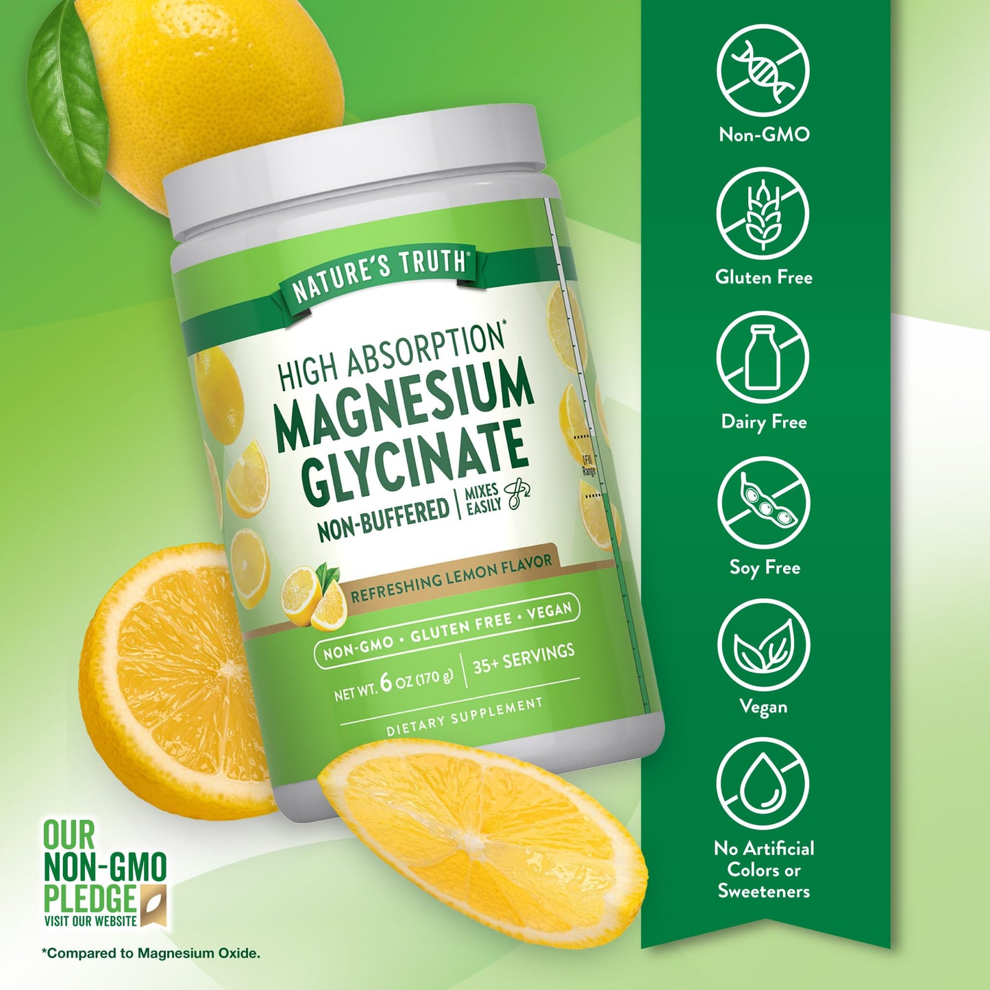 Nature's Truth Magnesium Glycinate Powder | 6 oz | Lemon Flavor | High Absorption | Vegan, Non-GMO, Gluten Free Supplement Nature's TruthBuy Supplements Australia