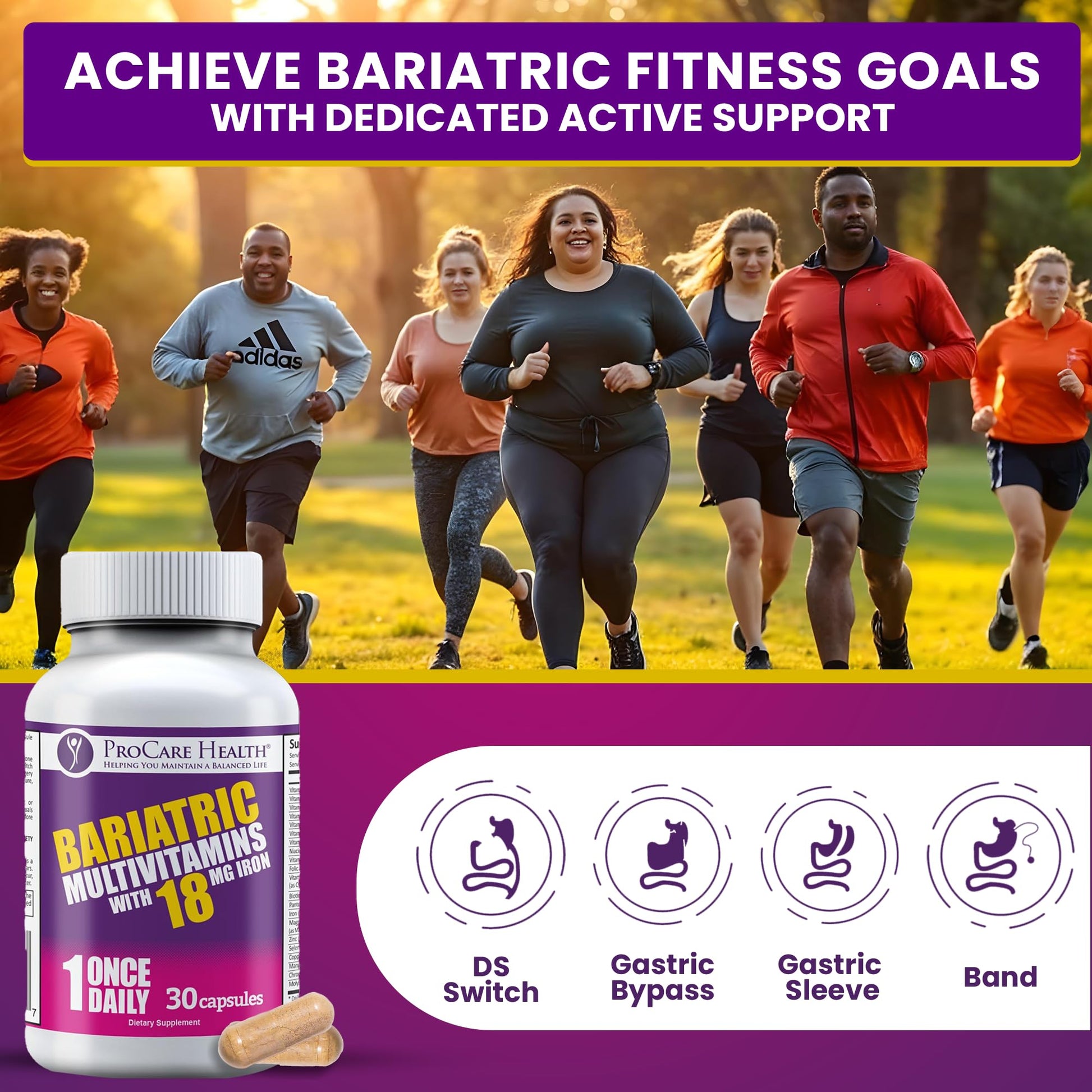 ProCare Health Bariatric Multivitamin with Iron 18mg (30 Easy to Swallow Capsules) - Post Op Bariatric Vitamins ProCare HealthBuy Supplements Australia