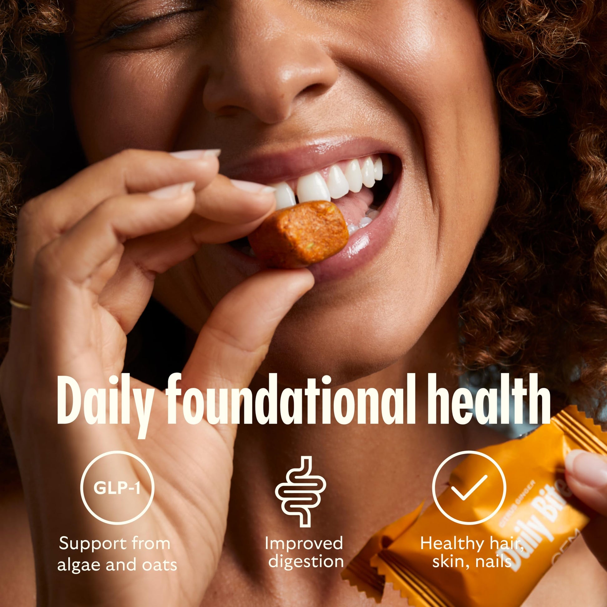 GEM Daily Bite for Women & Men, with 20+ Vitamins, Minerals, & Superfoods Like Zinc, Vitamin D, B-Complex, K, Turmeric, Fiber & Prebiotics, Beta Glucan GLP-1 Support & Immunity (Citrus Ginger,7 count) GEMBuy Supplements Australia