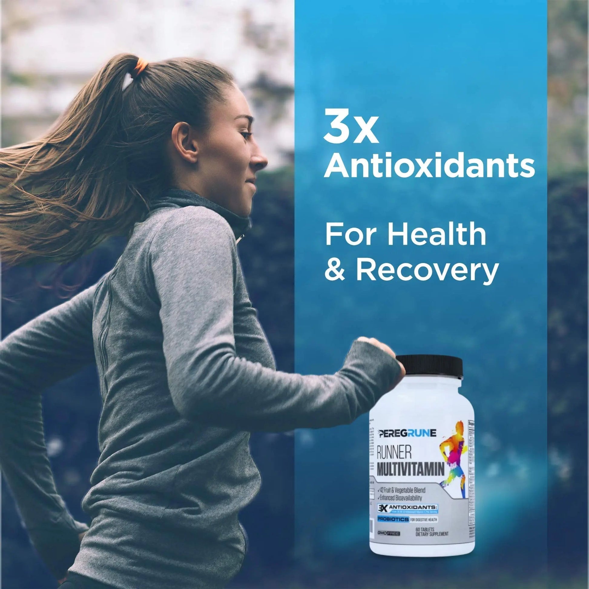 PEREGRUNE Runner Multivitamin | Engineered Vitamin with Antioxidants and Complete B Complex to Support Endurance & Energy | PEREGRUNEBuy Supplements Australia