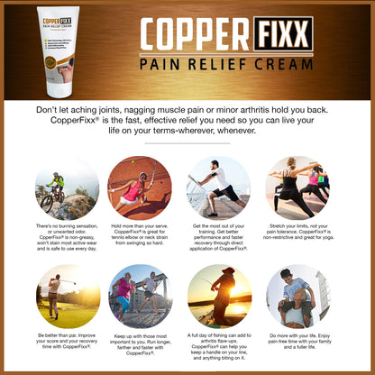 CopperFixx Pain Relief Cream, 5 Fl Oz Tube Powered by Copper with Heat Technology Arnica for Muscle & Stiffness Joint Inflammation, Knee, Back, Shoulder Arthritis Pain. Fast Acting, CF03028 CopperFixxBuy Supplements Australia