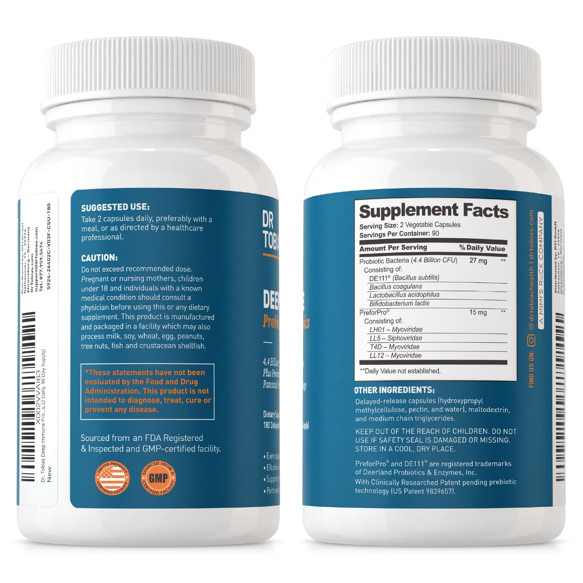 Dr. Tobias Deep Immune Probiotics & Prebiotics, 4.4 Billion CFU Probiotics for Women Dr. TobiasBuy Supplements Australia