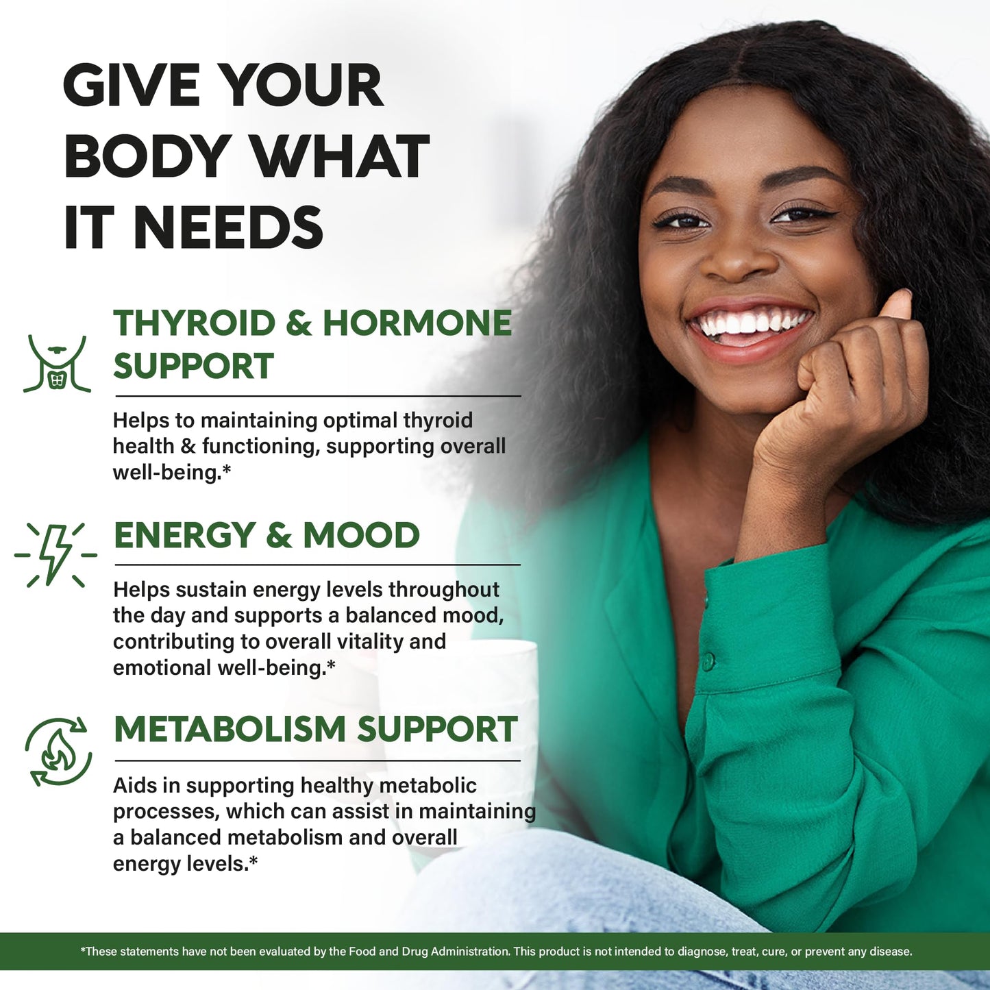 Thyroid Support for Women - Selenium 200 mcg | Astragalus | Zinc & Iodine | L-Tyrosine | Adaptogen Herbs - 21-in-1 Antioxidant & Immune Support - Made in USA - Vegan, Non-GMO, Lab Tested - 60 Capsules NUTRAHARMONYBuy Supplements Australia