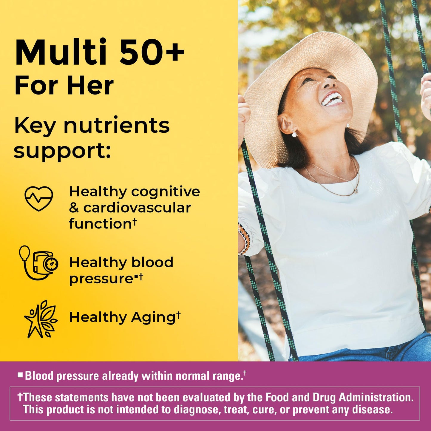Nature Made Multivitamin For Women 50+ No Iron, Multivitamins for Women 50 Plus, Daily Nutritional Support, Nature Made Multi Vitamins, 90 Tablets, 90 Day Supply Nature MadeBuy Supplements Australia