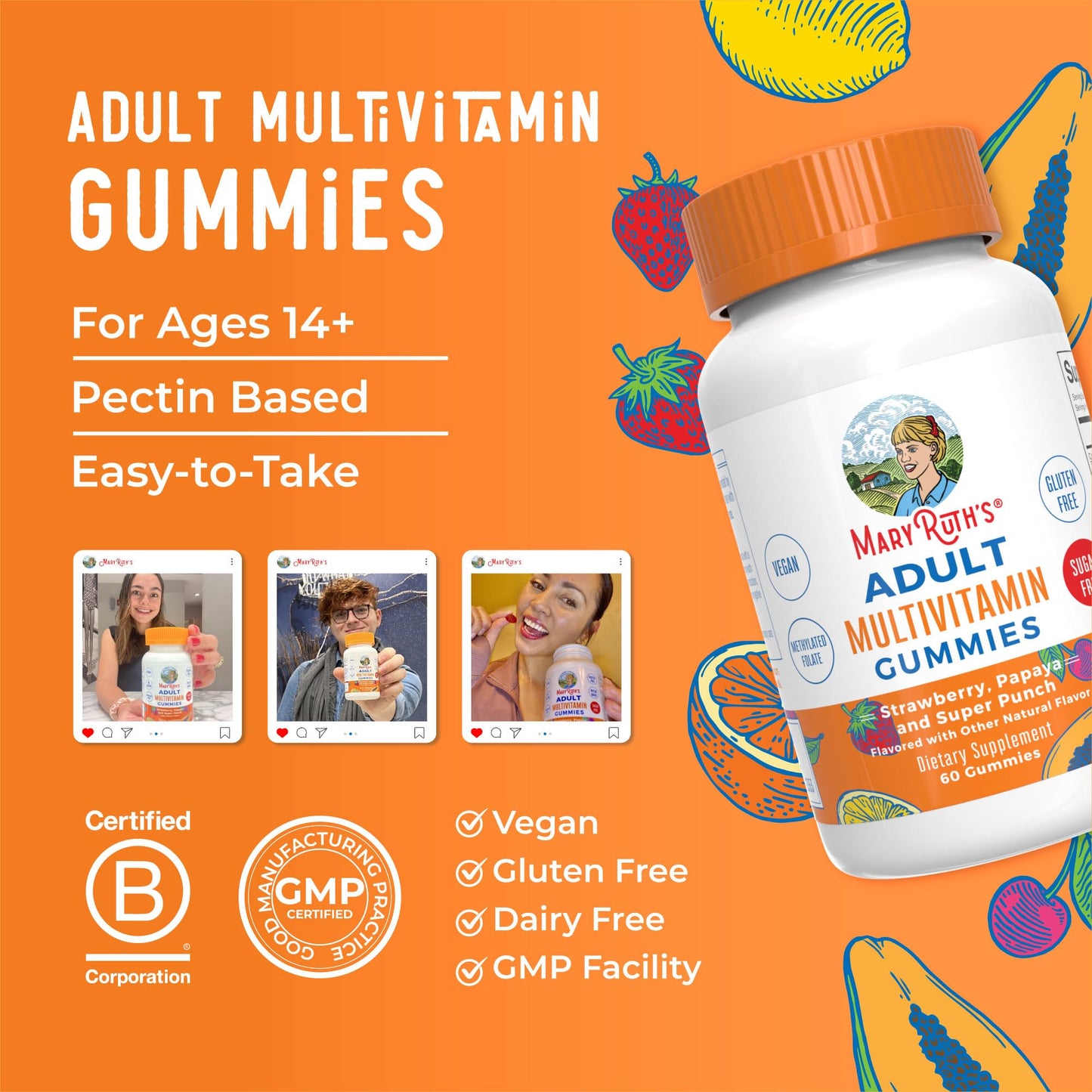MaryRuth Organics Multivitamin for Women and Men | Sugar Free | Adult Multimineral Gummy with Vitamin C | MaryRuth OrganicsBuy Supplements Australia