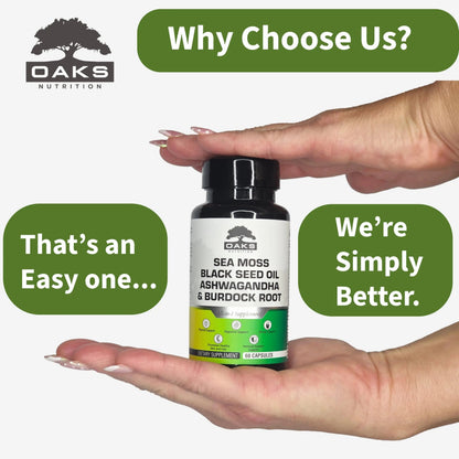 Oaks Nutrition Premium 15-in-1 Sea Moss Multivitamin with Black Seed Oil, Ashwagandha, Turmeric, Bladderwrack, Burdock, Elderberry Oaks NutritionBuy Supplements Australia