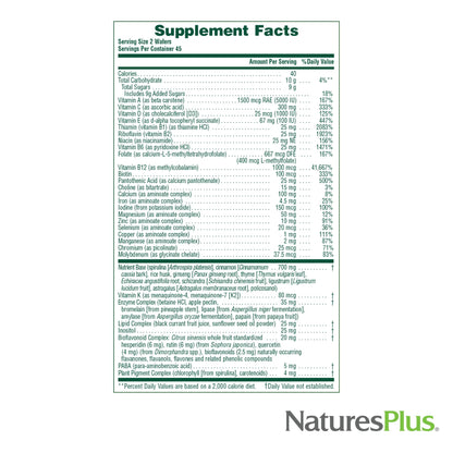 Natures Plus Source of Life Adult’s Chewable, Apple Cinnamon - 90 Wafers, Pack of 2 - Multi-Vitamin & Mineral Supplement - Gluten Free, Vegetarian - 90 Total Servings NaturesPlusBuy Supplements Australia