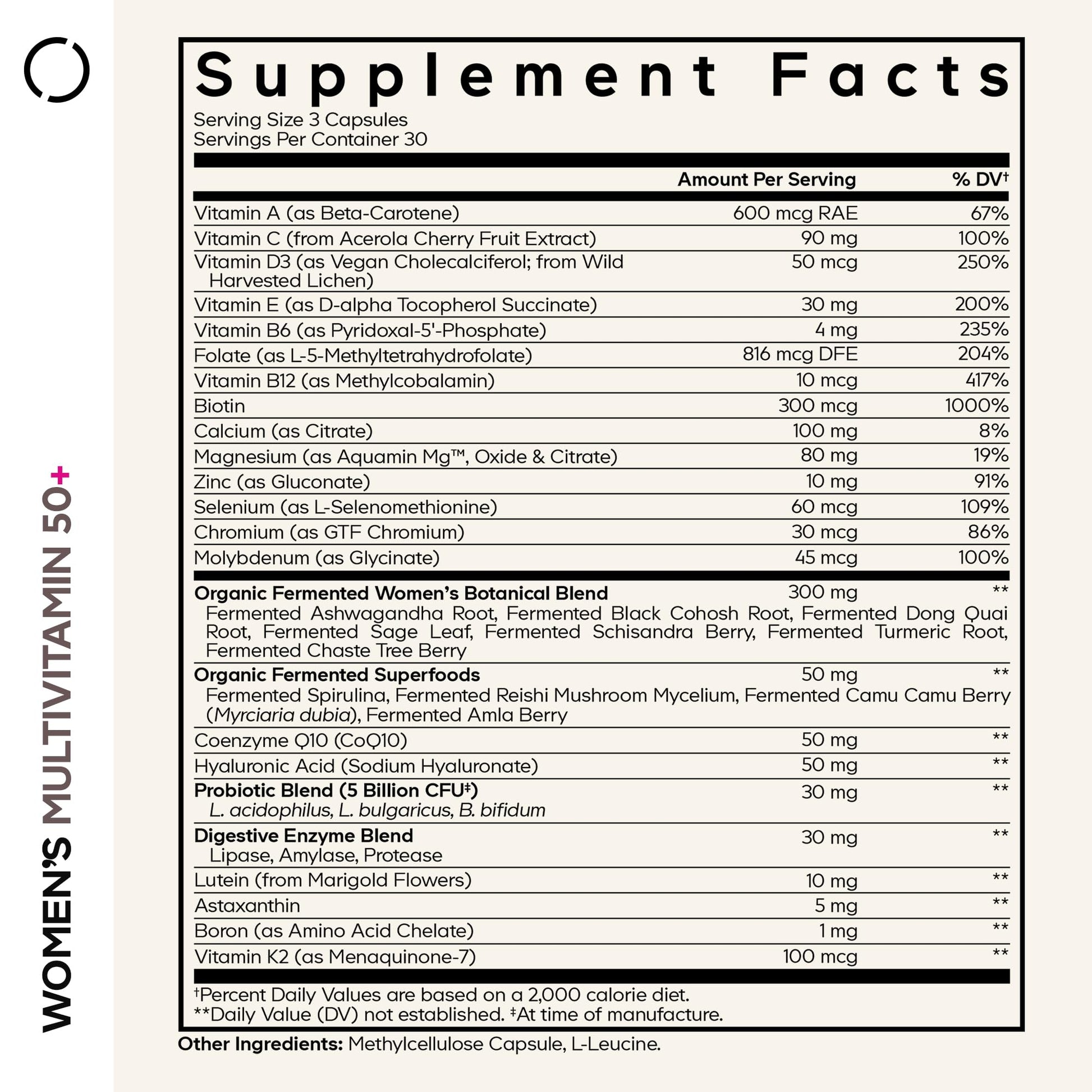 Codeage Women’s Multivitamin 50+ Supplement - Essential Vitamins for Women Over 50, Minerals, CoQ10, Hyaluronic Acid, Probiotics, Black Cohosh, Ashwagandha & Superfoods - Non-GMO - 90 Capsules CodeageBuy Supplements Australia