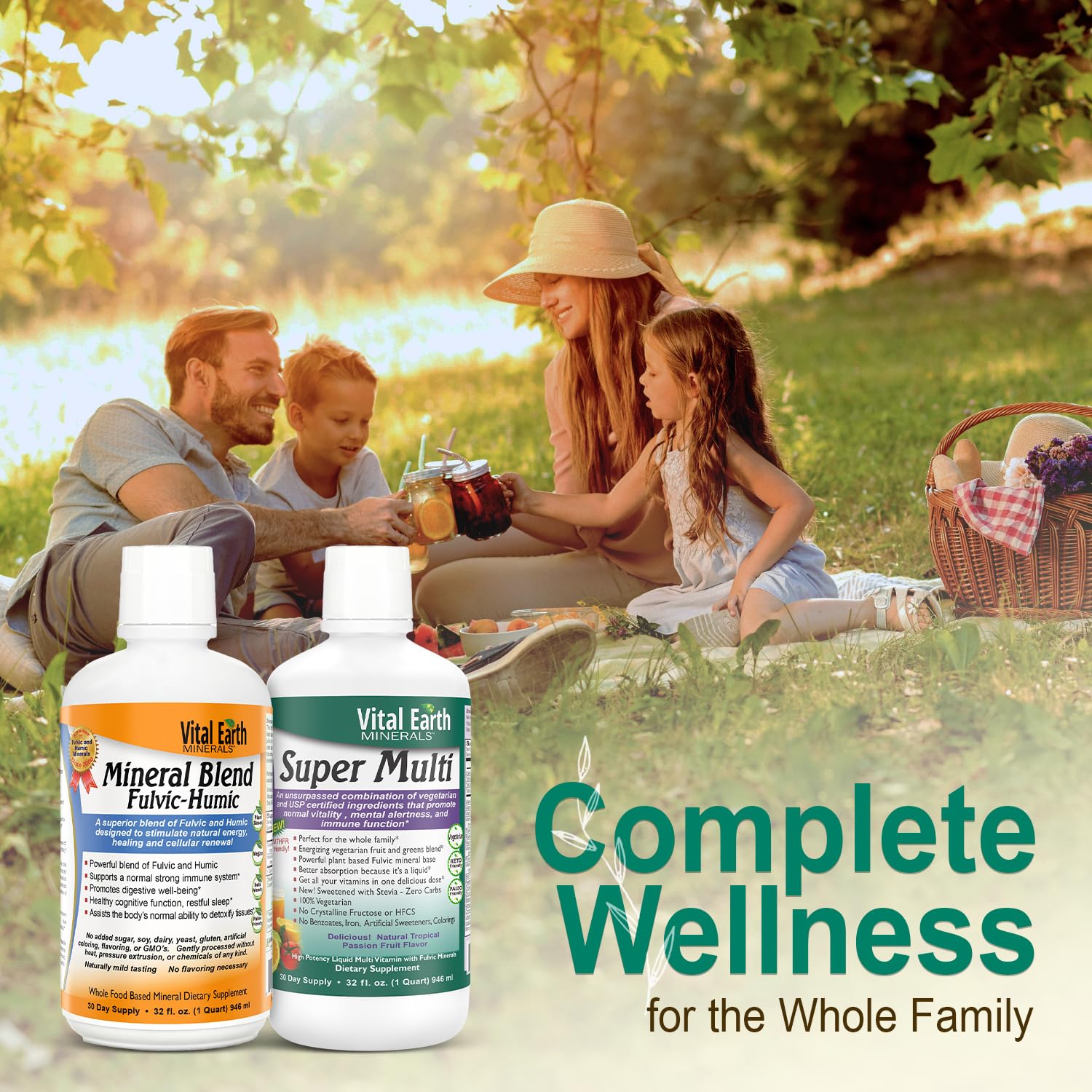 Vital Earth Minerals Detox and Wellness Support – Fulvic Humic Mineral Blend with 70+ Trace Minerals + Super Multi, Liquid Multivitamins, MTHFR Enhancement, 32 OZ Ea Vital Earth MineralsBuy Supplements Australia