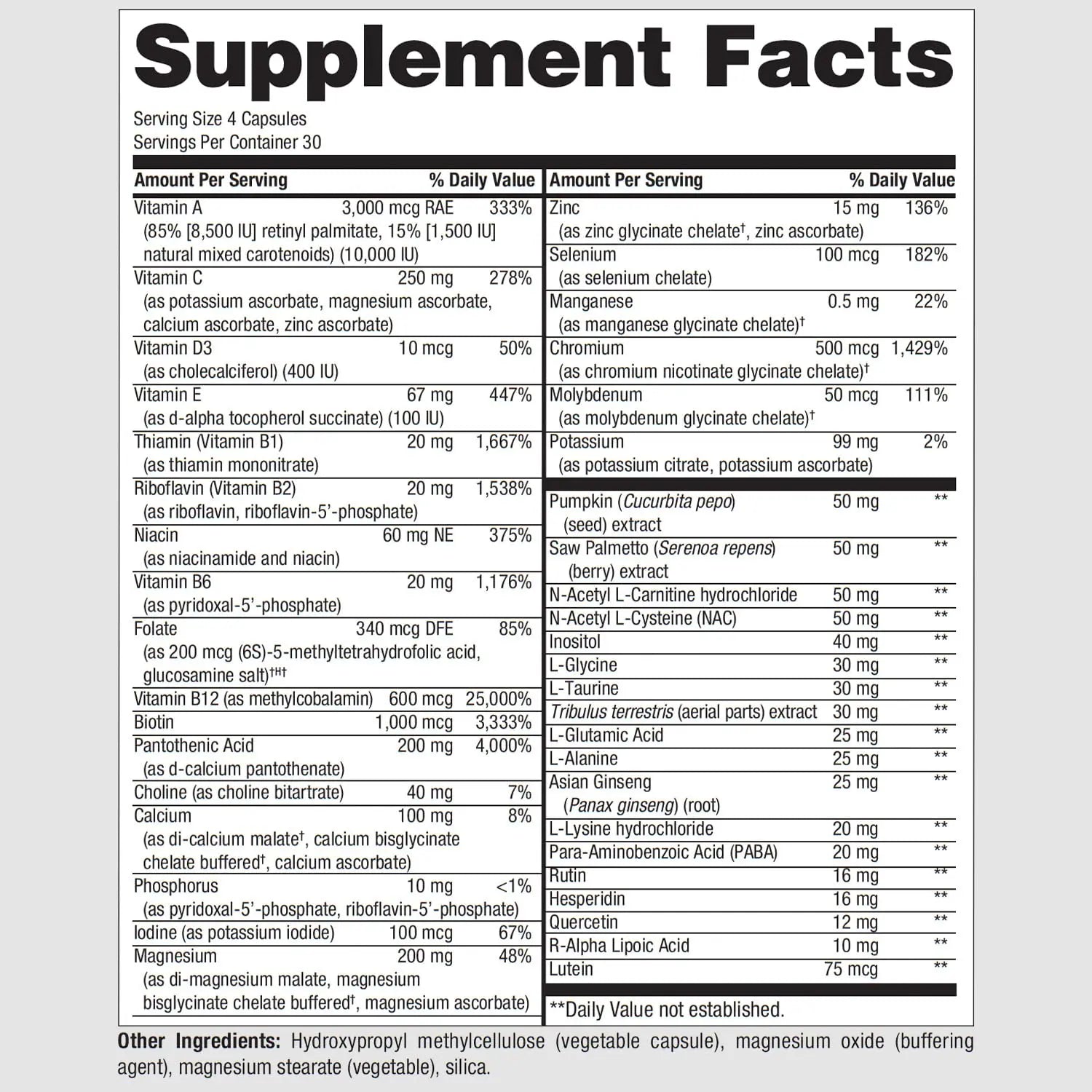 PureFormulas PureMulti for Men - Daily Comprehensive Multivitamin for Men's Health, Vitality, Energy, Focus, & Performance. Mens Vitamins A, C, D, E, & B12 PureFormulas