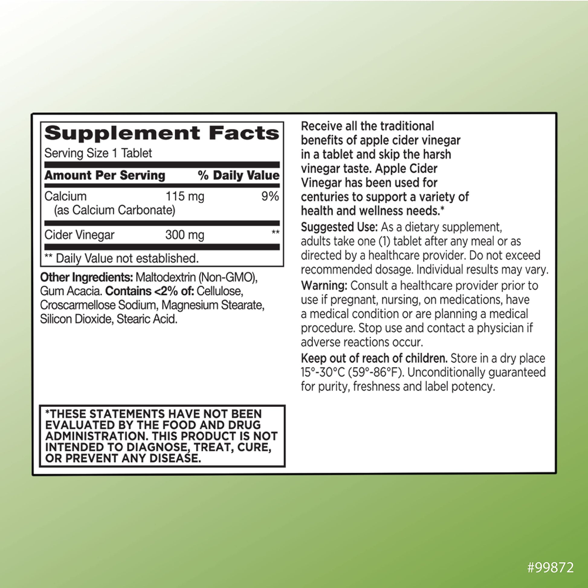 Quality Choice Apple Cider Vinegar 300 mg - General Health and Wellness - Dietary Supp Quality ChoiceBuy Supplements Australia